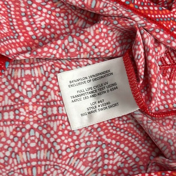 Coolibar Big Wave Pink Print Mid Rise Lined Swim Skirt Skort Size XL - Picture 12 of 12